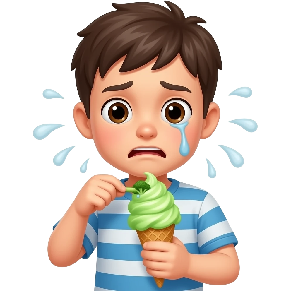 🥦🍦+👦🏻🤢 emoji