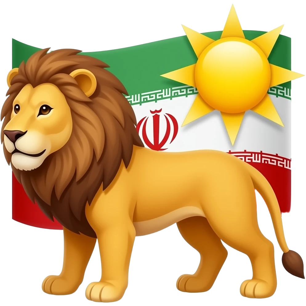 سمبل شیر و خورشید رو بزار جای الله پرچم ایران emoji