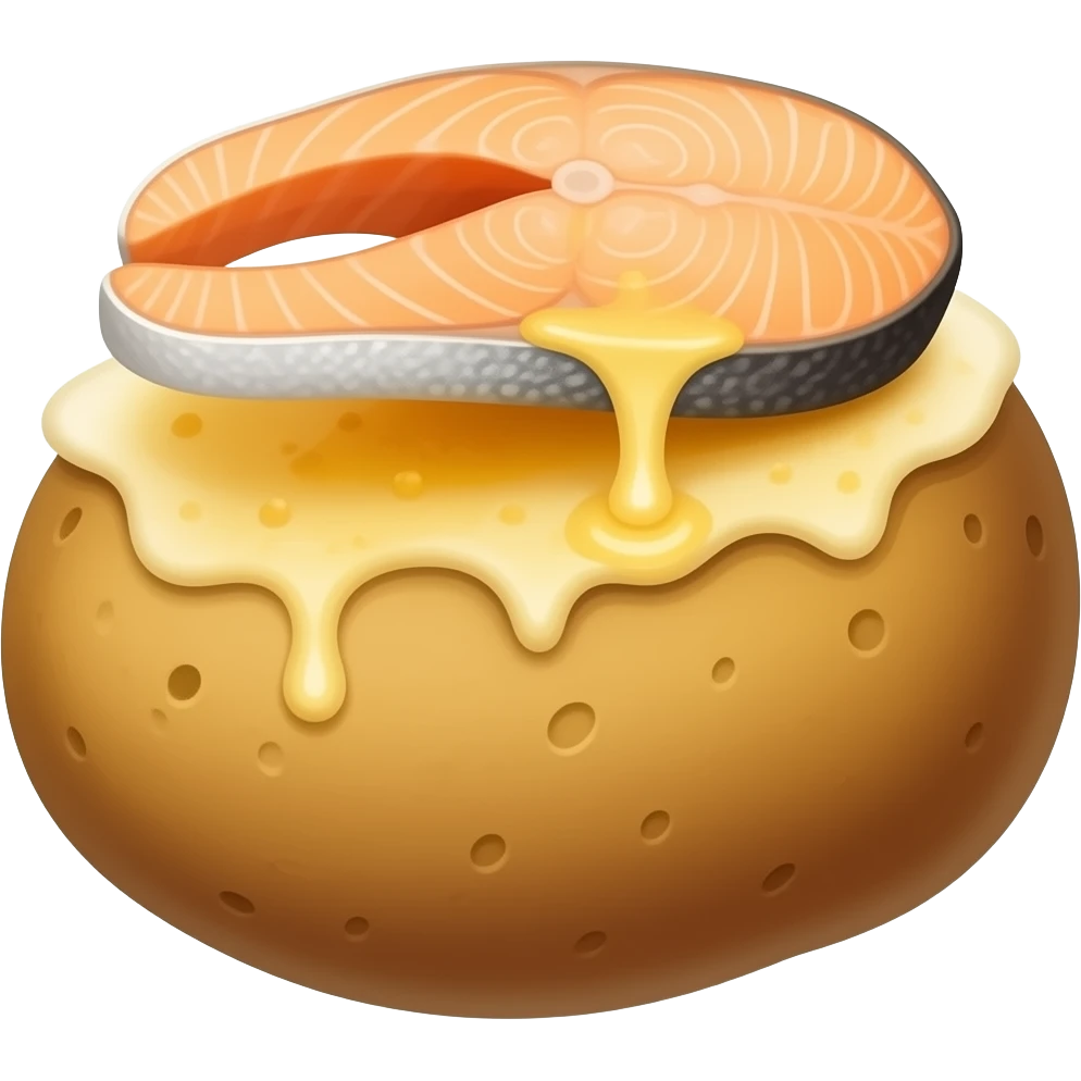 Картопля із запеченим лососем emoji