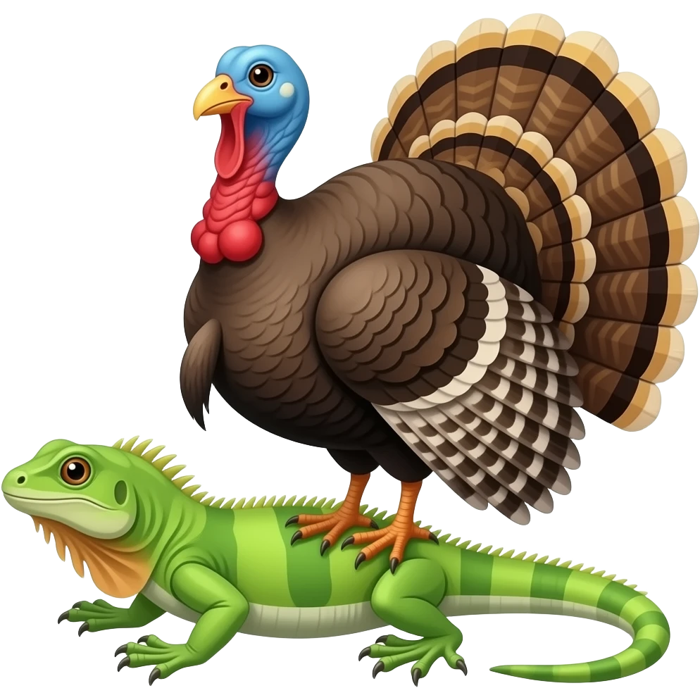 🦎 and🦃 emoji