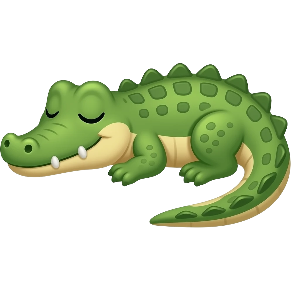 Cute Alligator sleeping emoji