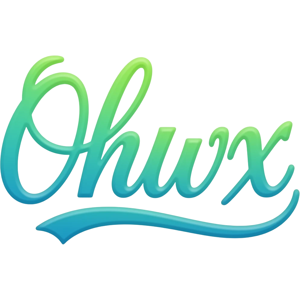The word 'Offline' in cursive fancy writing that's glowing blue green OMBRE with no background emoji
