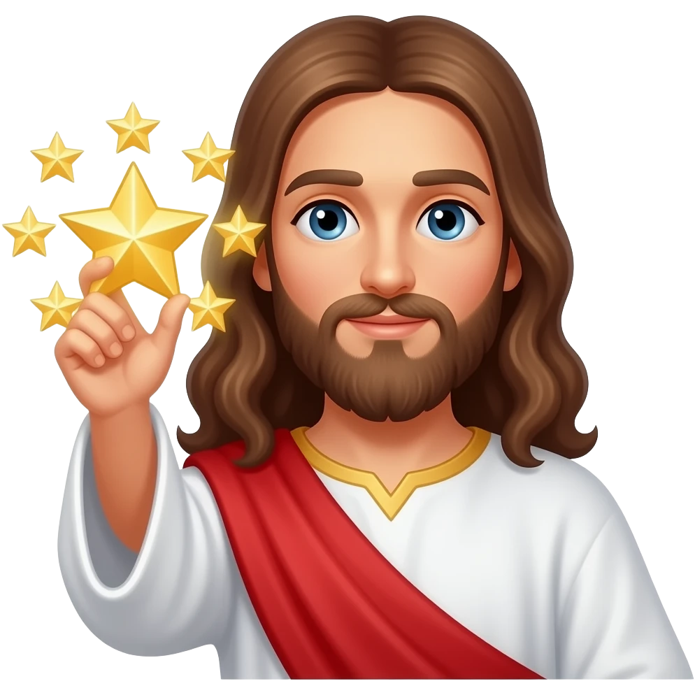 jesus con siete estrellas en su mano emoji