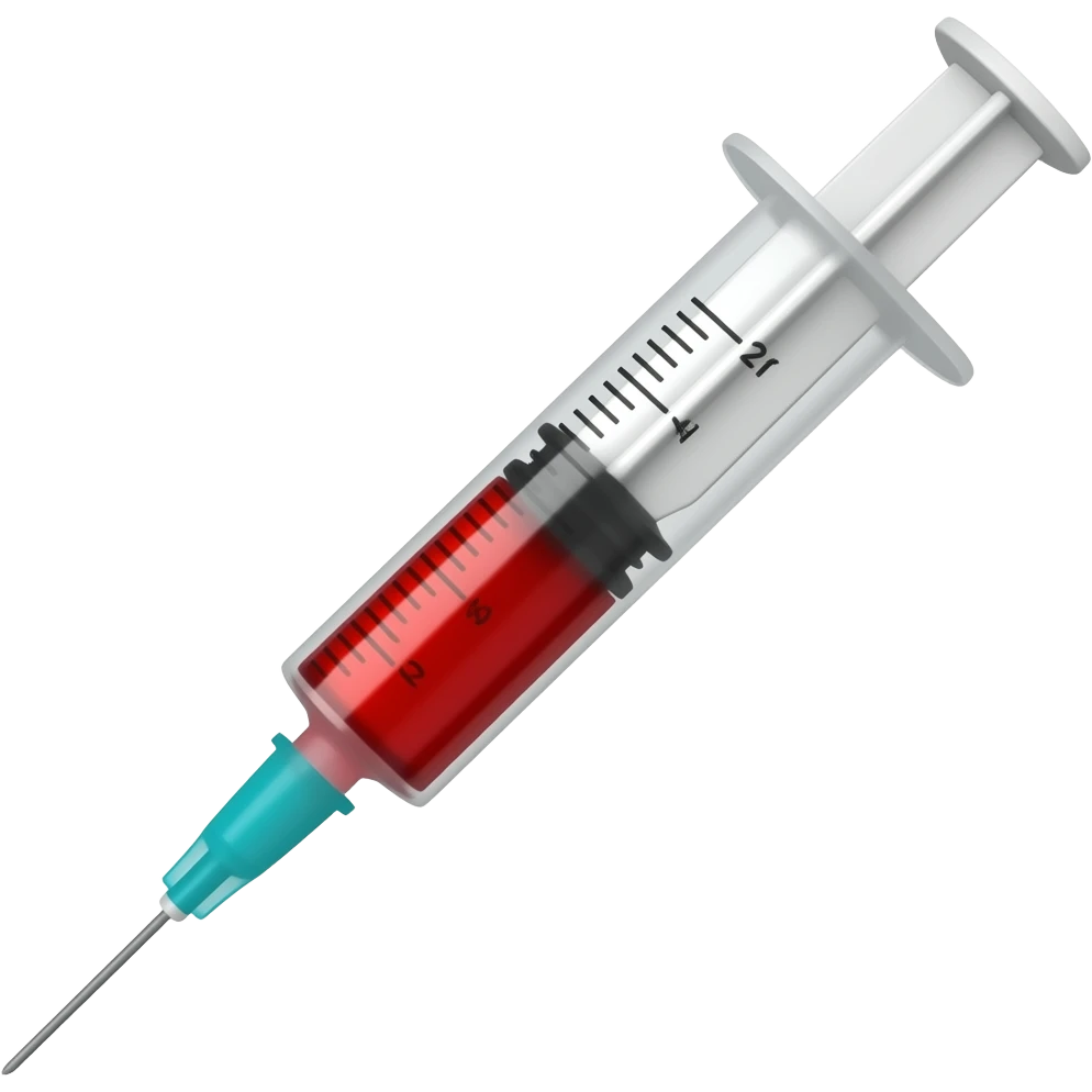 syringe with blood emoji