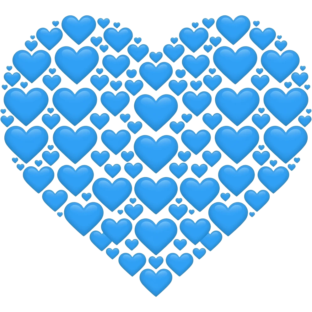 heart made of hearts 🩵 emoji