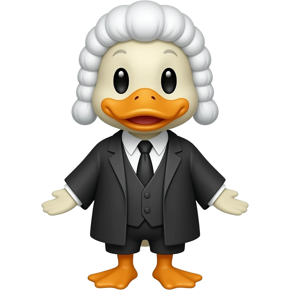 Duck dressed like a barrister emoji