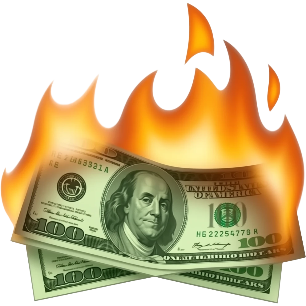 dinero quemado emoji