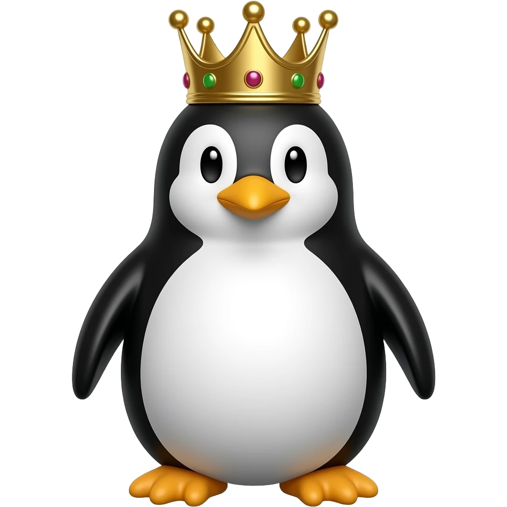 a pinguin with a crown emoji