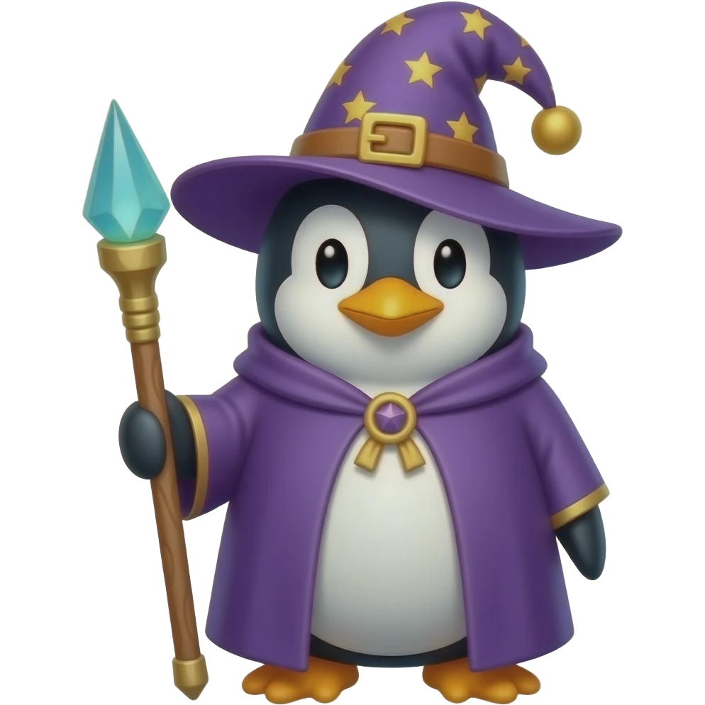 Penguin Wizard emoji
