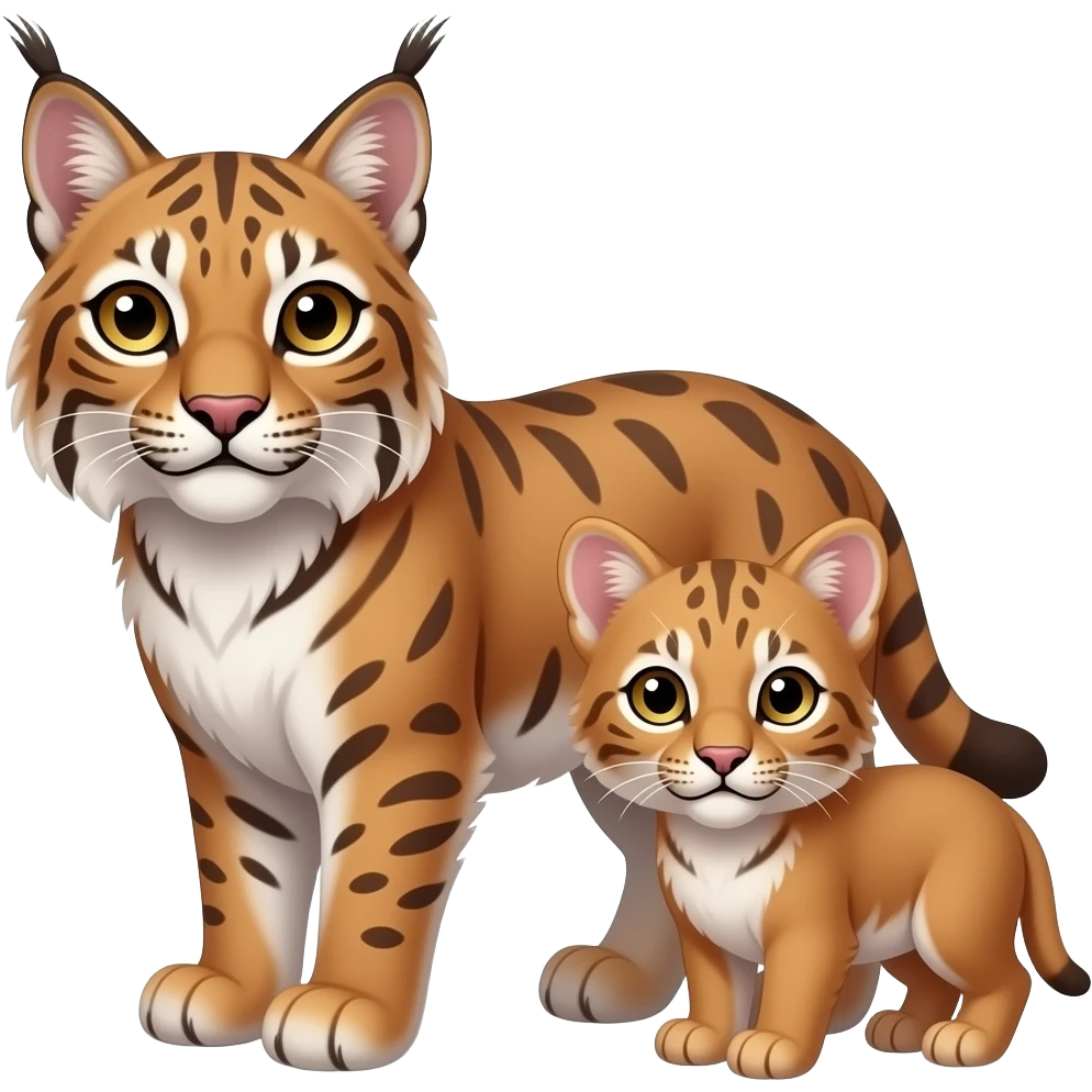 Lynx abd cub emoji