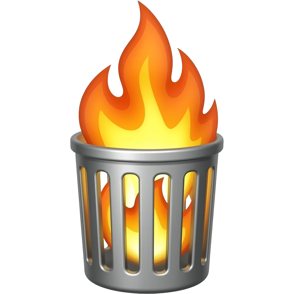 Мусорный бак в огне emoji