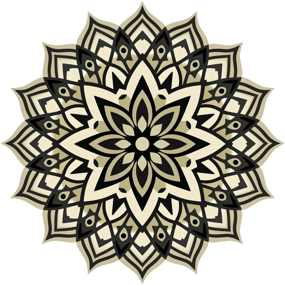 beige mandala black pattern emoji