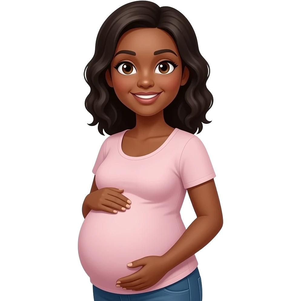 Pregnant light skin black woman emoji