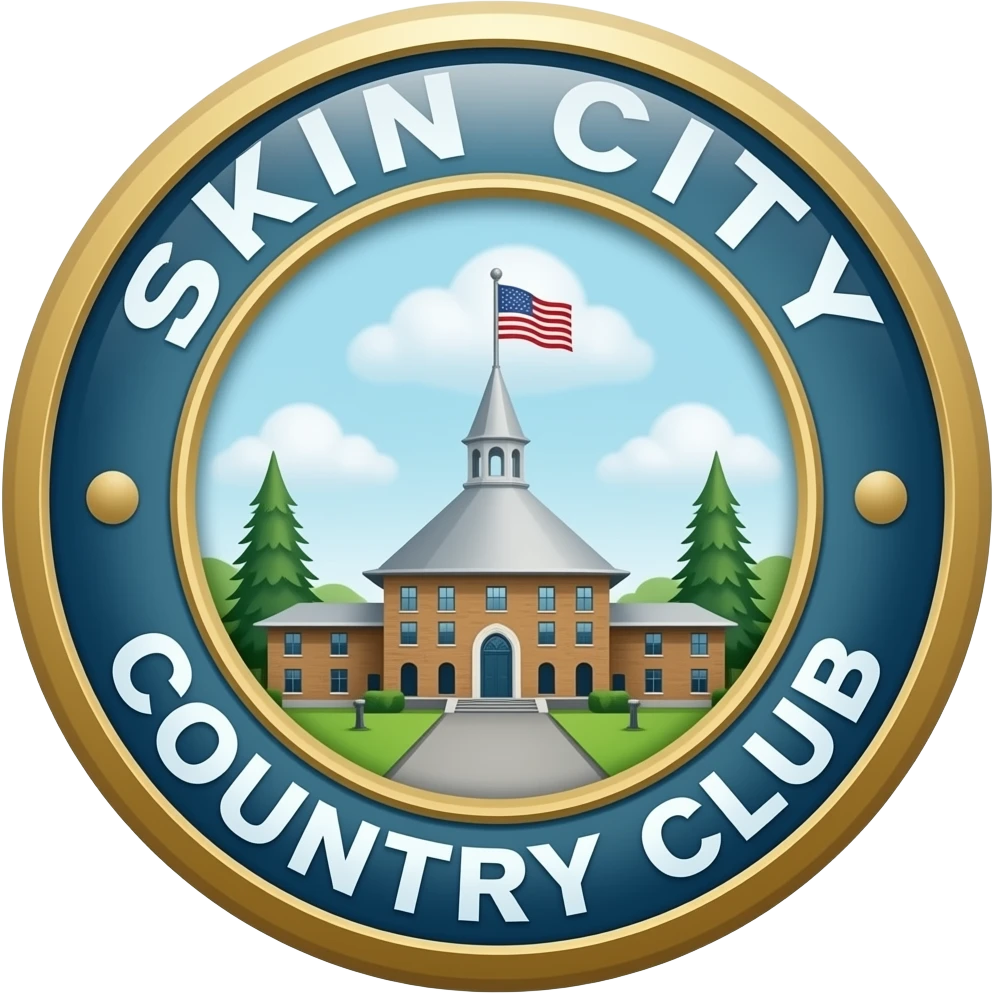 Skin city country club logo on a badge emoji