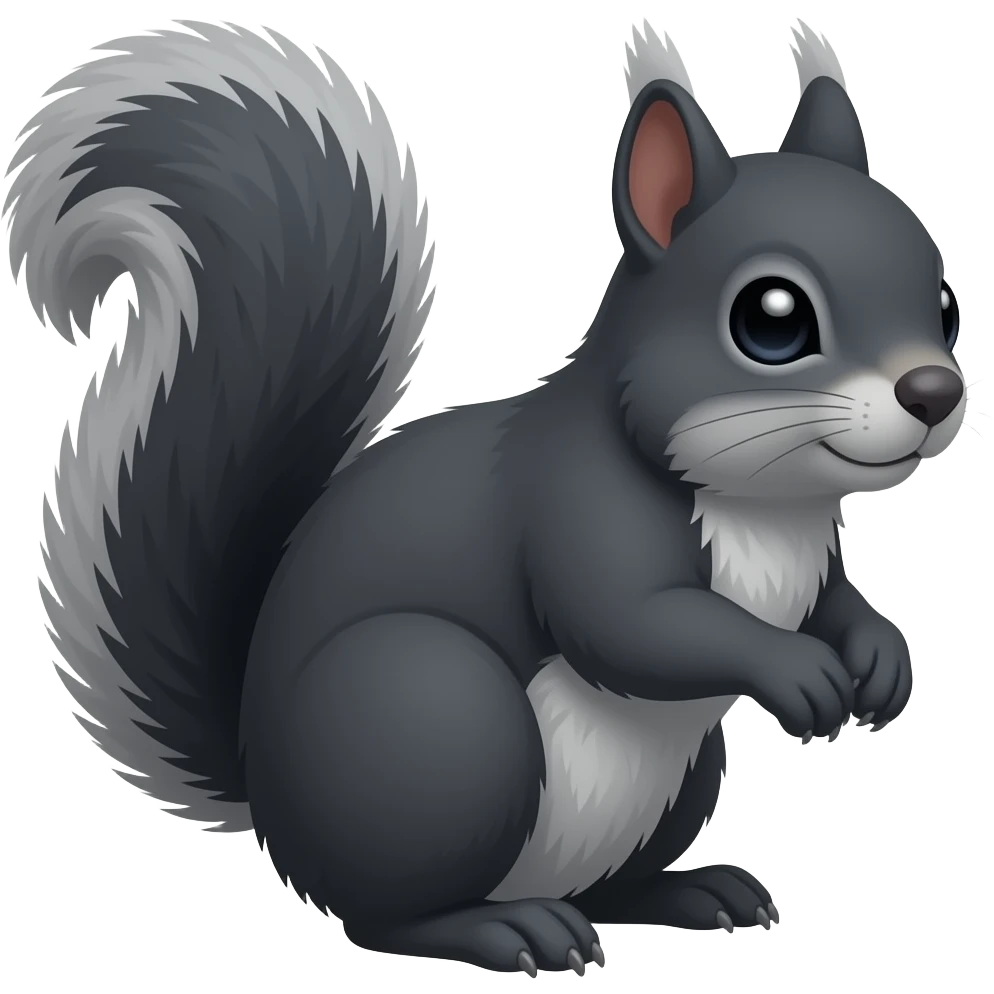 Black and gray squirell emoji