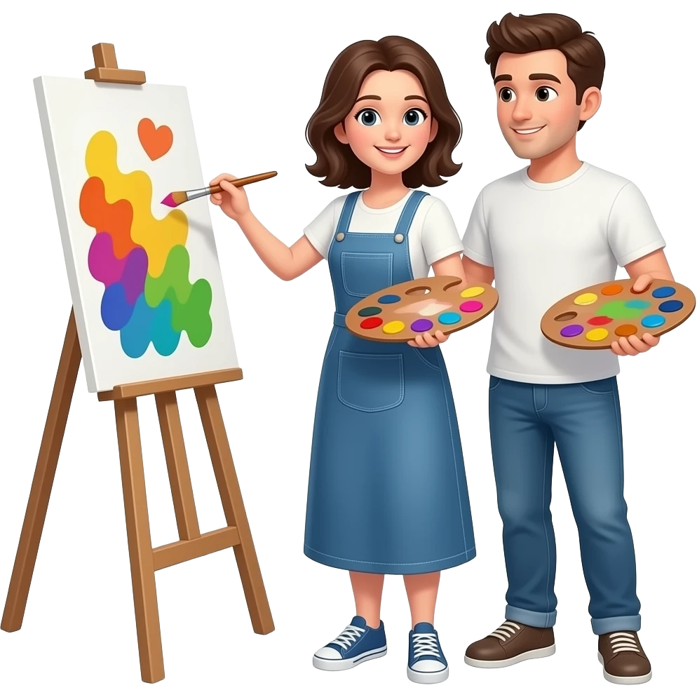 👨🏻‍❤️‍👨🏻 🎨🖌️ emoji
