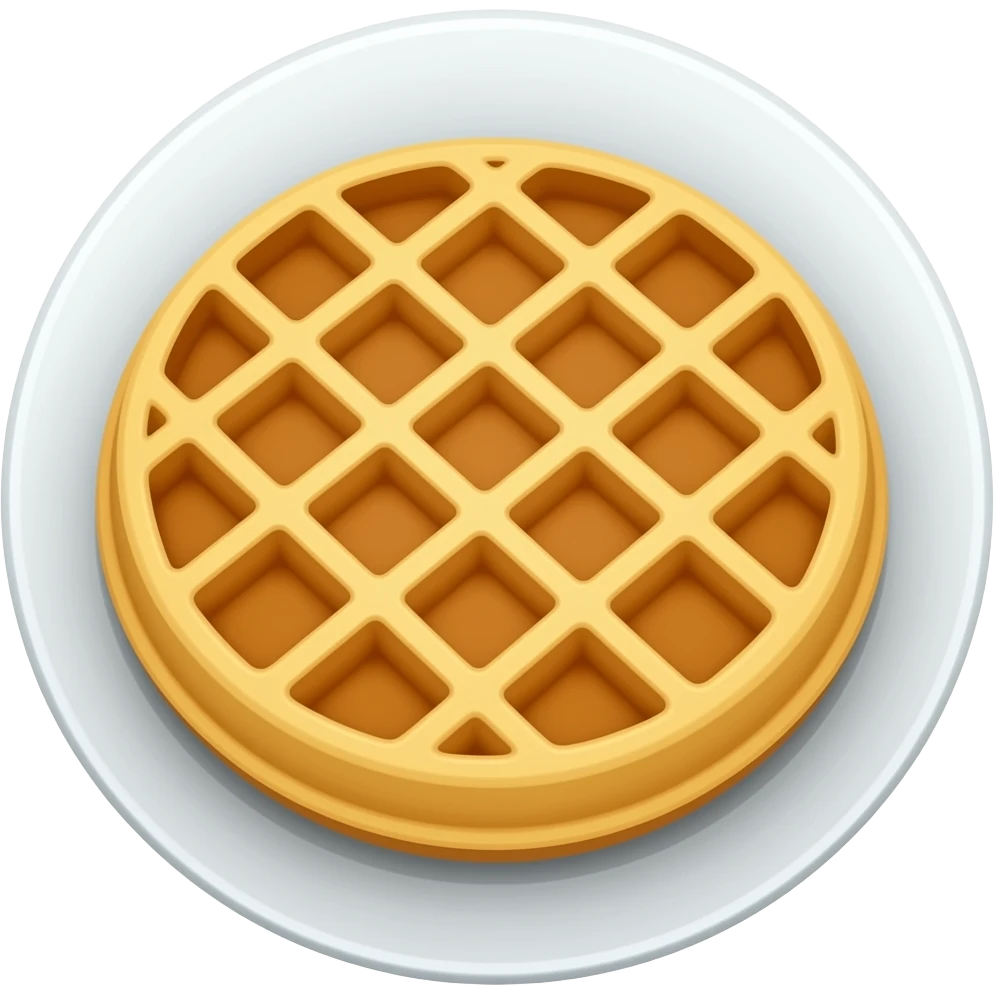 circle Protein waffles with perspective angle emoji