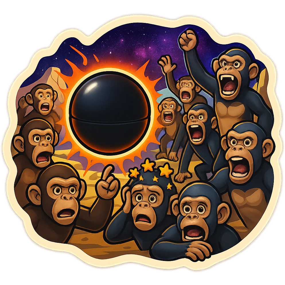 apes freaking out as black hole forms before them emoji