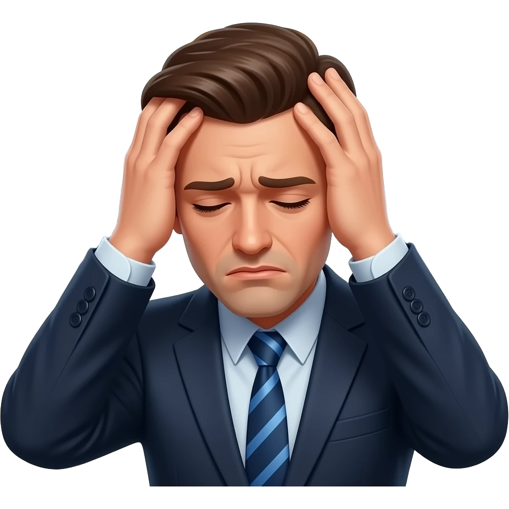 screens blur, data becomes noise, trader holds his head, lights flicker, depth of field collapses emoji