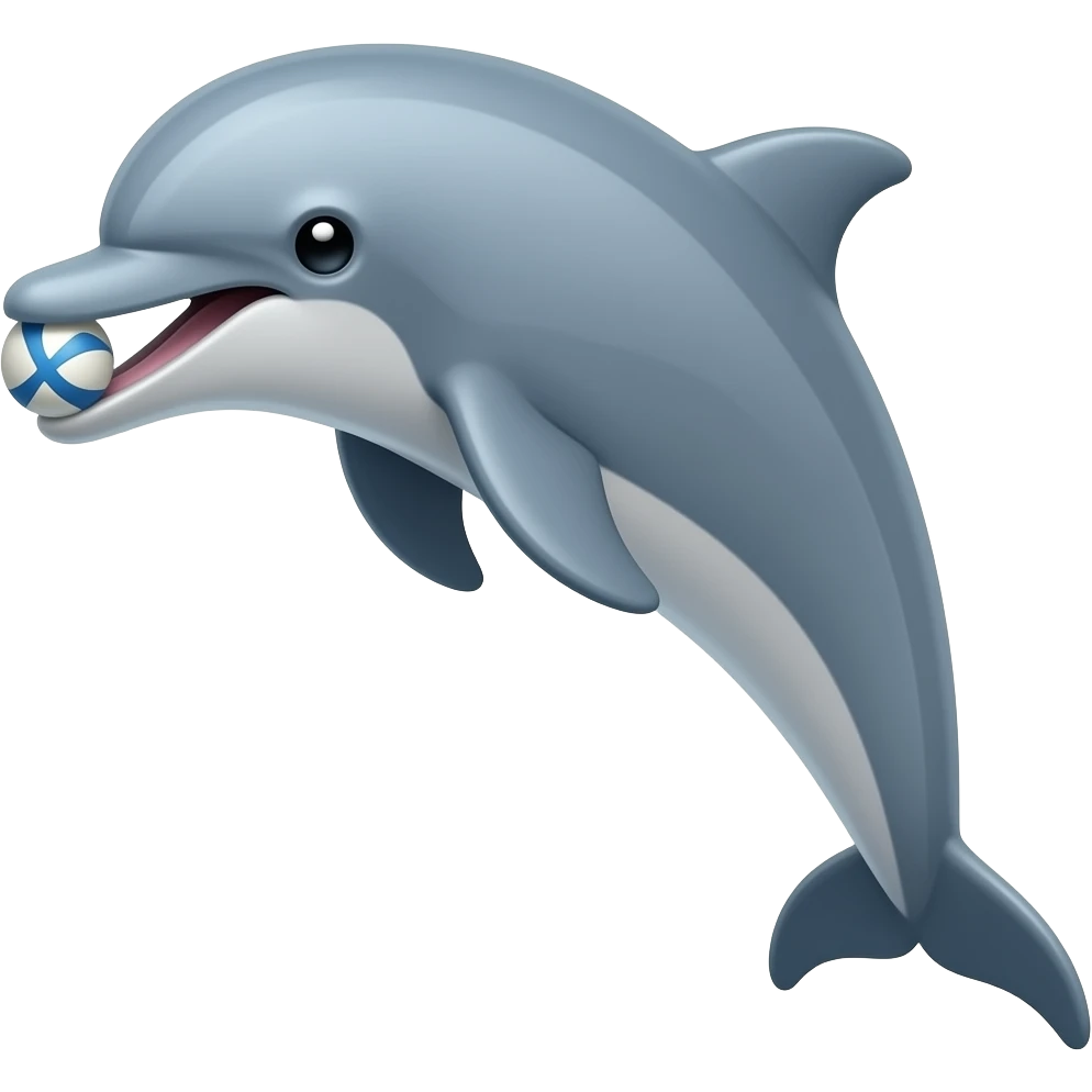 dolphin with ball in mouth emoji