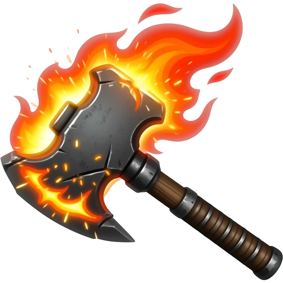 flaming hammer emoji