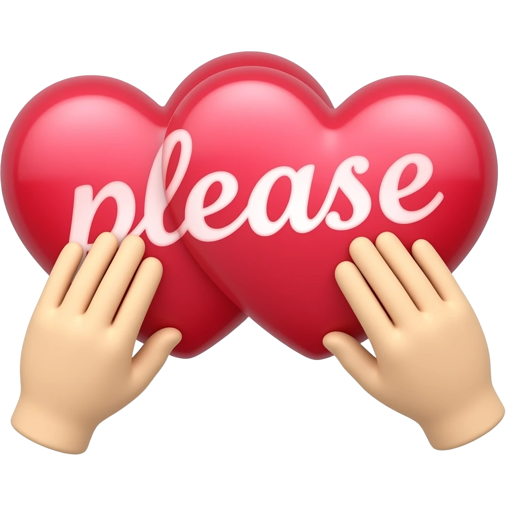 Two hearts pleading "please" emoji