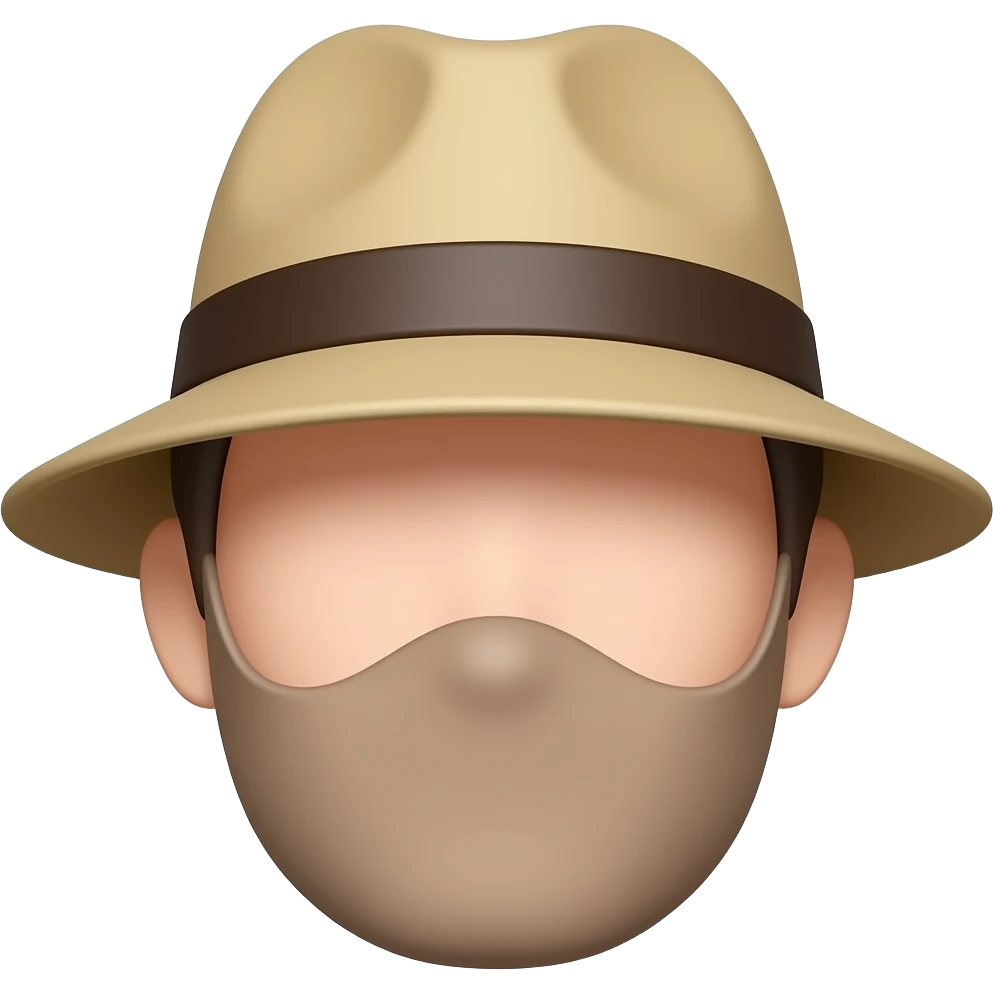 Hat covering most of face emoji