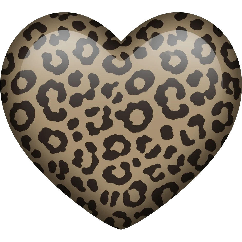 Dark leopard heart emoji