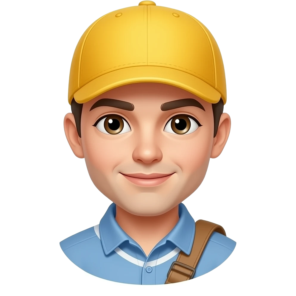 trabajador de correo con gorra amarilla emoji