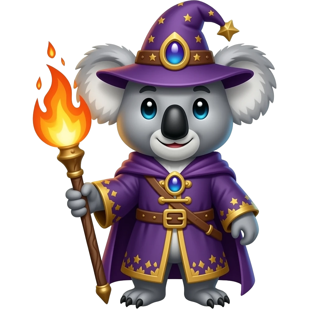 koala fire wizard emoji