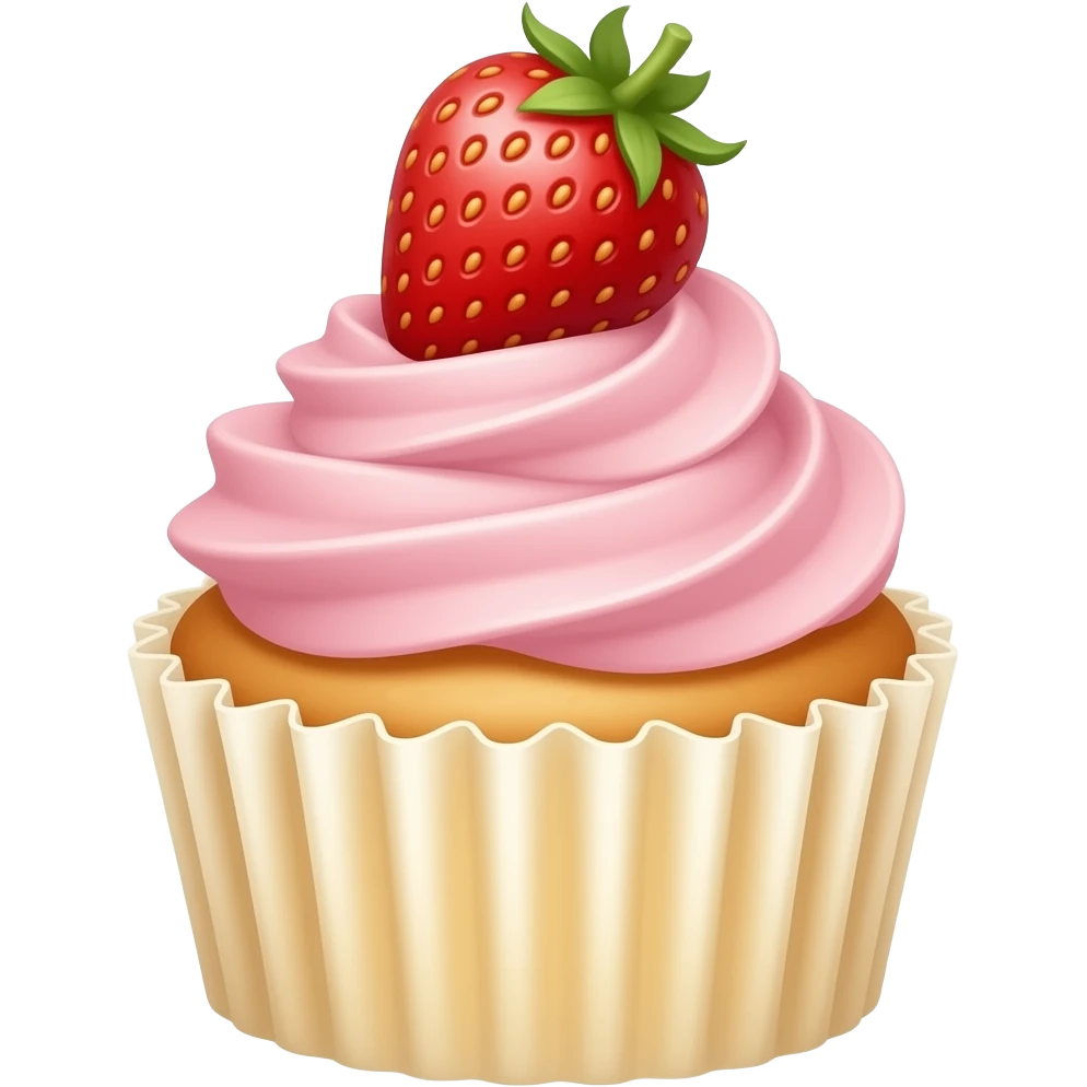 Cupcake with pink icing emoji