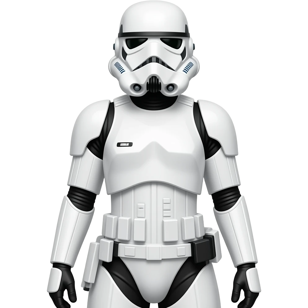 Full Length body Realistic woman stormtrooper with bigger breasts emoji