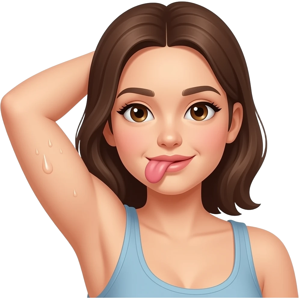girl licking her own sweaty armpit emoji