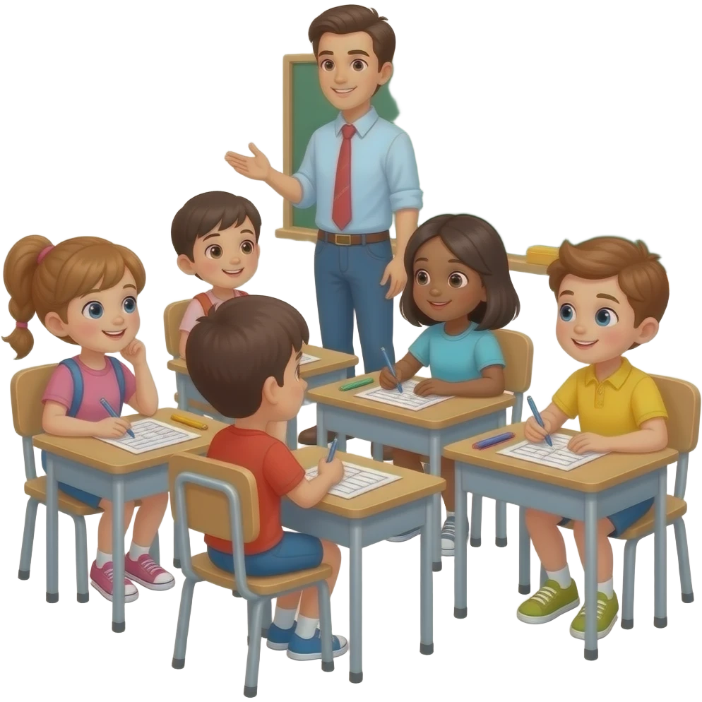 kids learning english in the classroom emoji