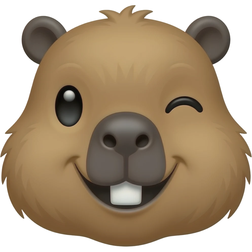 capybara Blinking head happy emoji