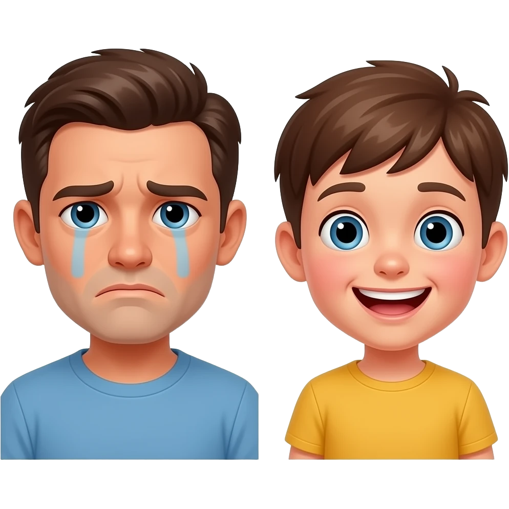 رجل   حزن  فتى ضحك emoji