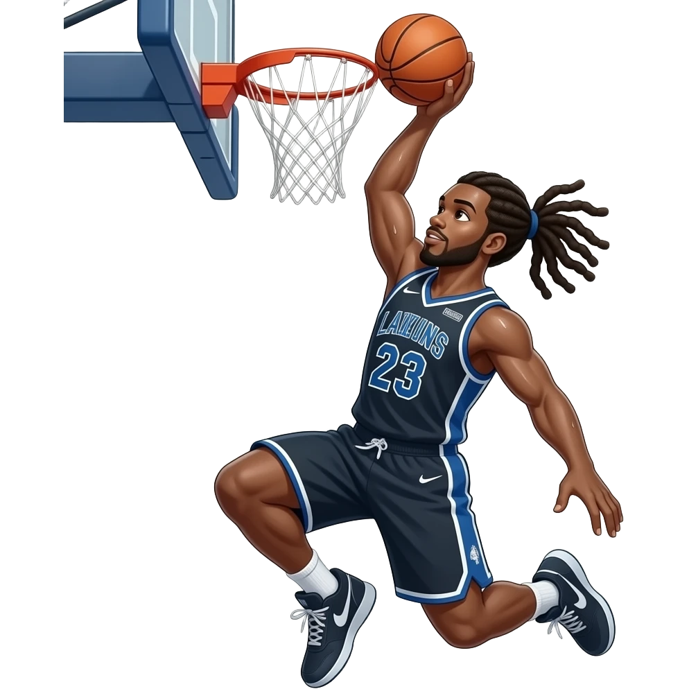 Basketball player with dreads emoji