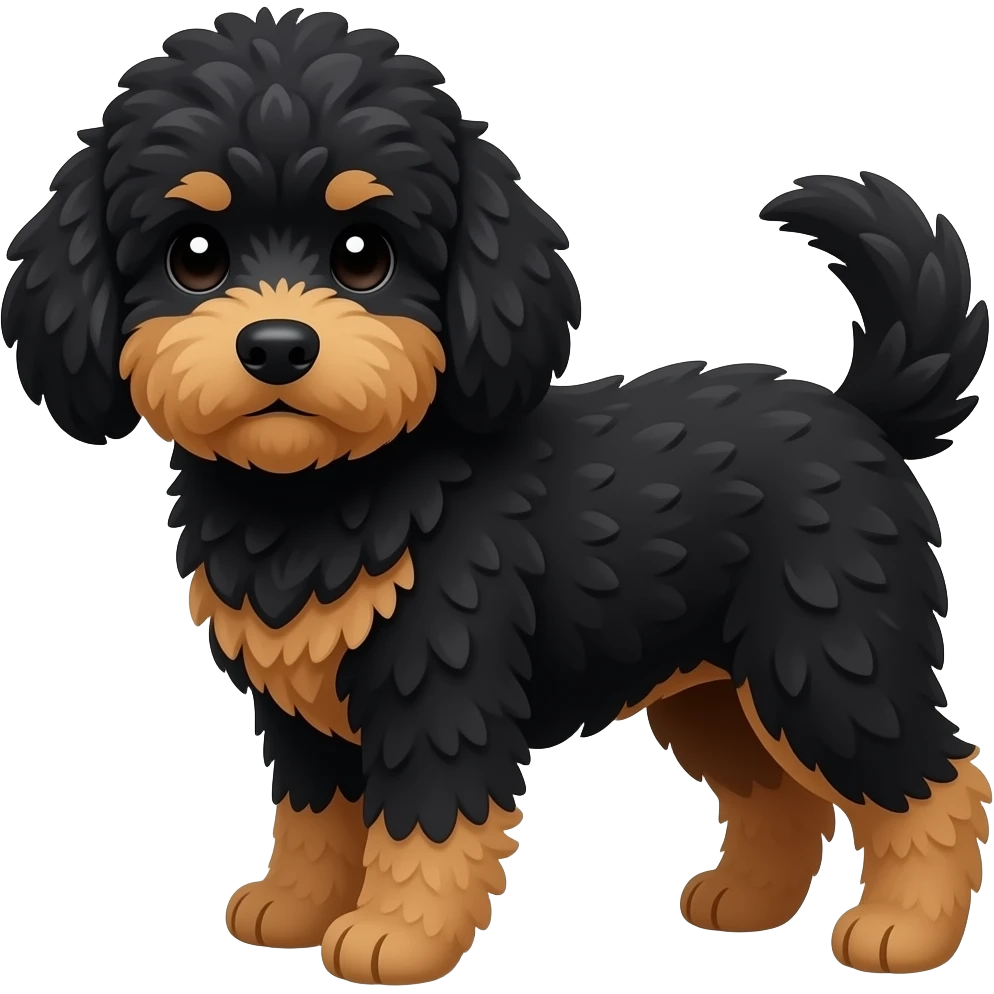 Black and tan cavapoo emoji