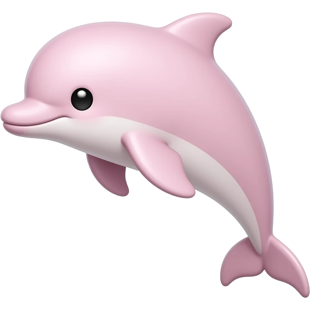 cute, smooth, light pink dolphin emoji