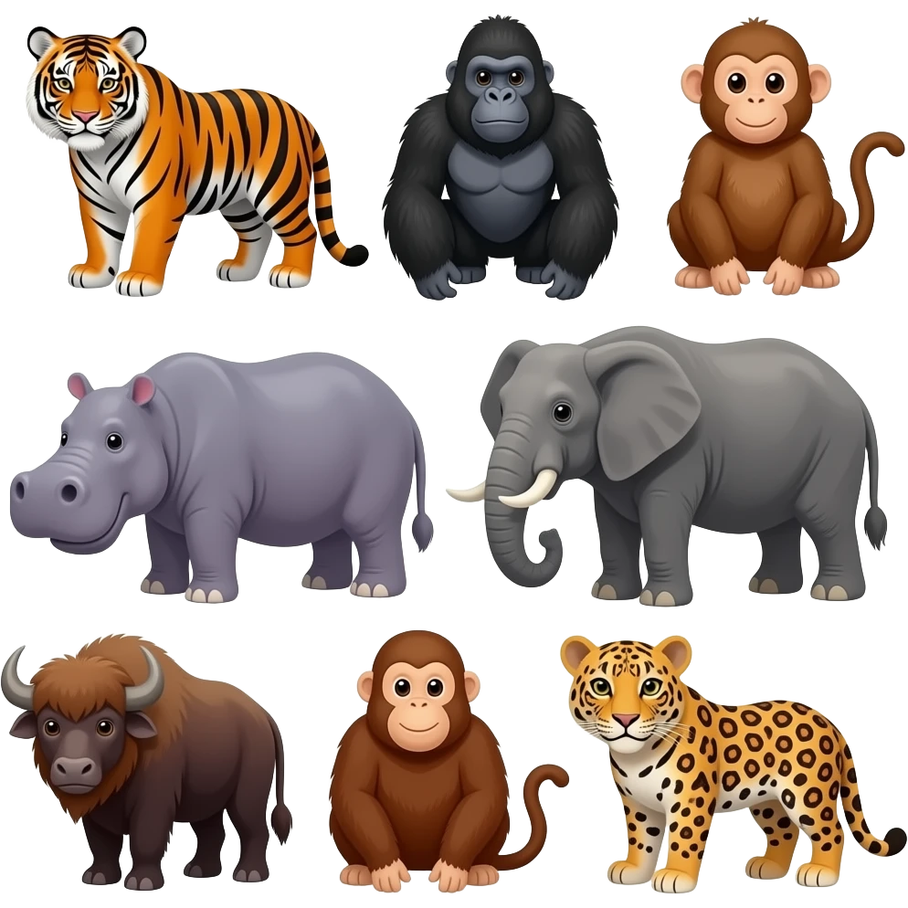 🦁🐯🦍🐒🐘🦛🦬🐒🦧🐆 emoji