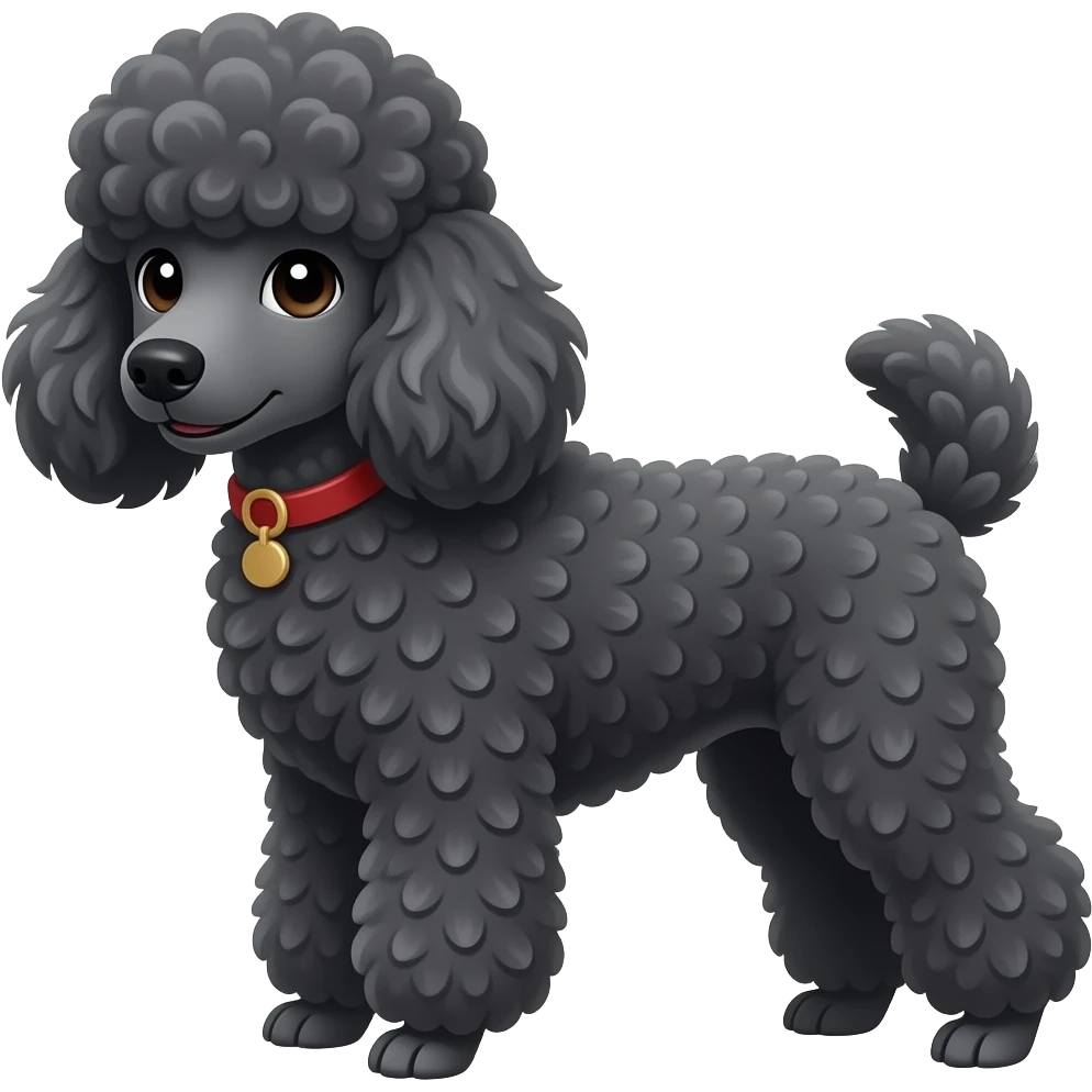 Dark grey poodle medium size emoji