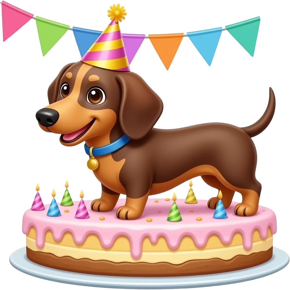happy birthday wiener dog emoji