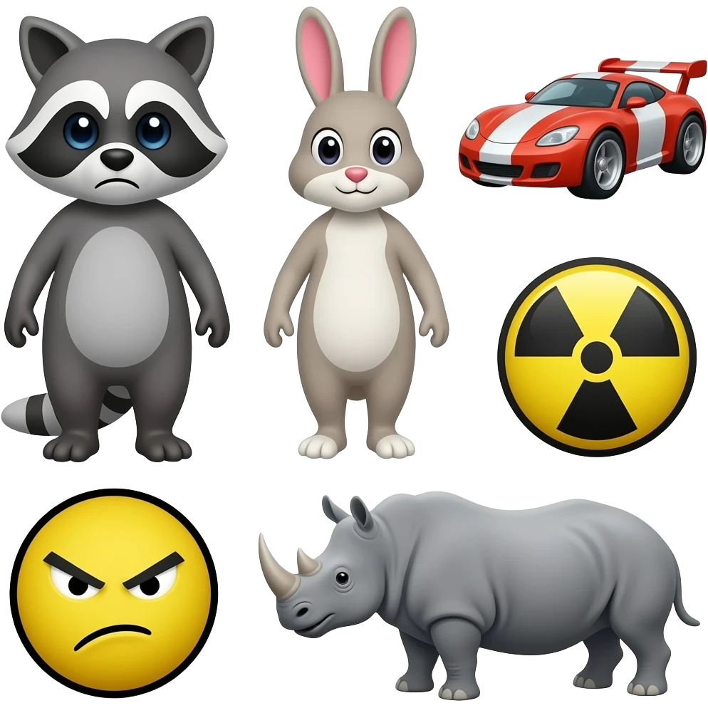 🦝🐇💉🏎️☢️🫜🦏😡Rr emoji