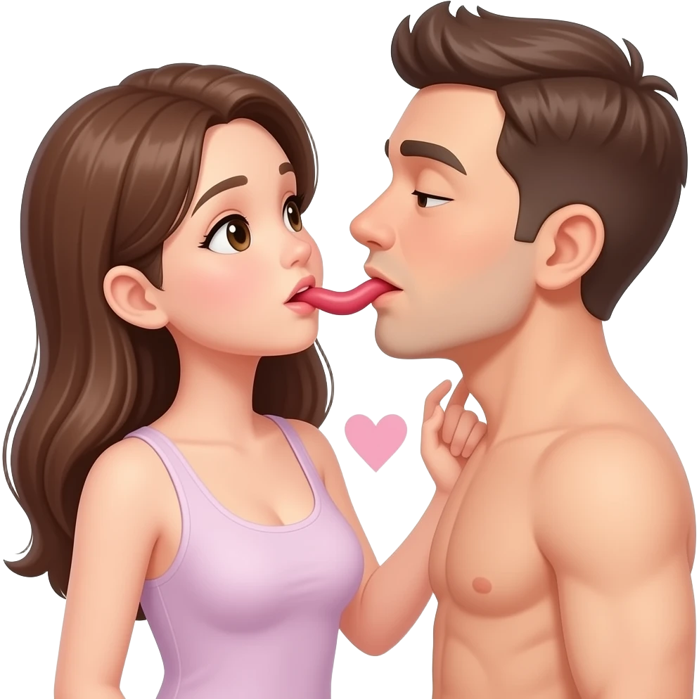 알몸의 여자, 남자의 성기를 빨고있다 emoji