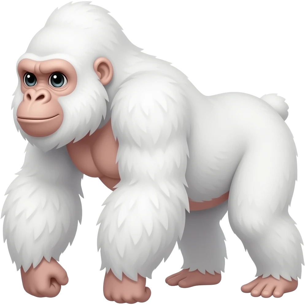 a white gorilla with pinkish tan skin emoji