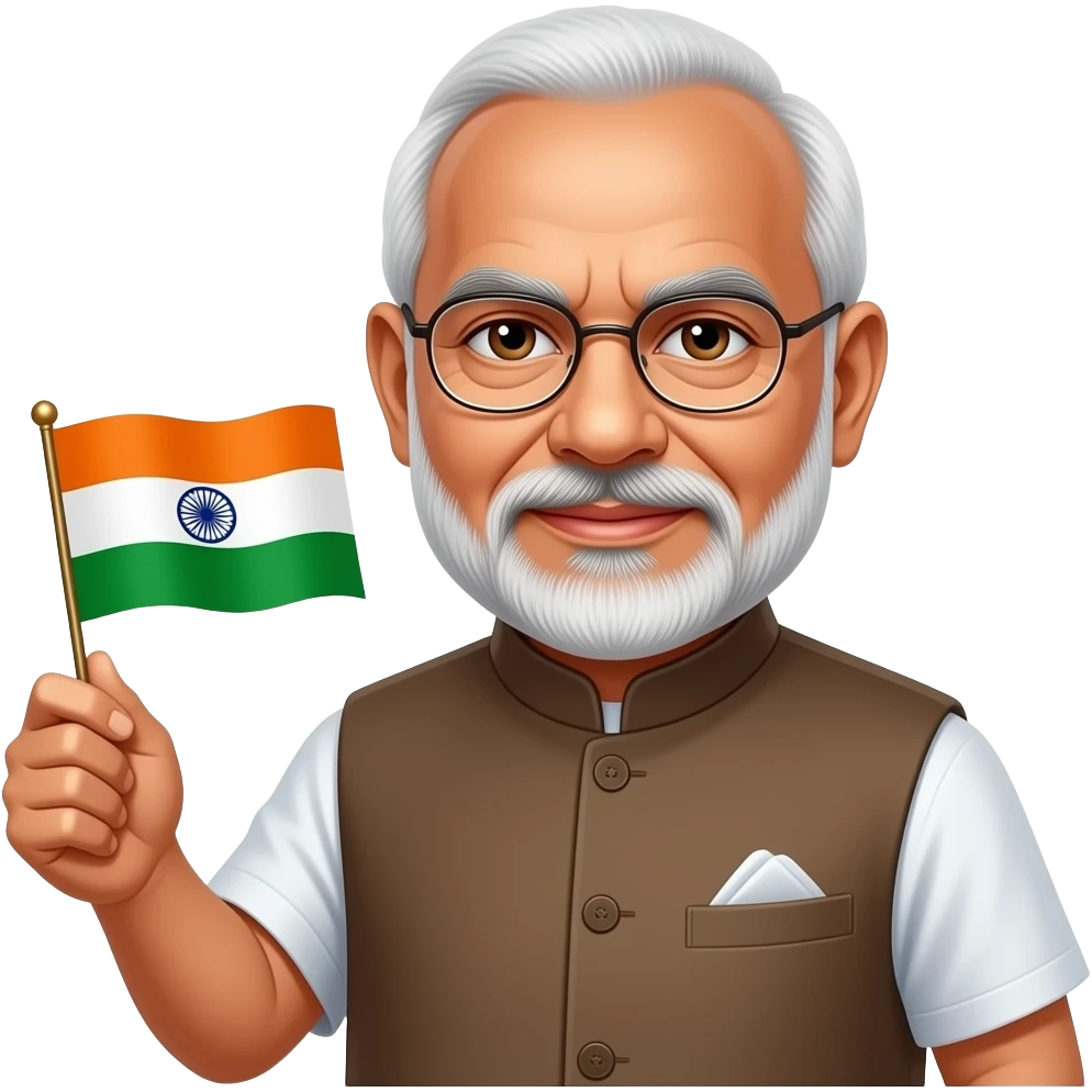Narendra modi with BJP flag in hand emoji emoji