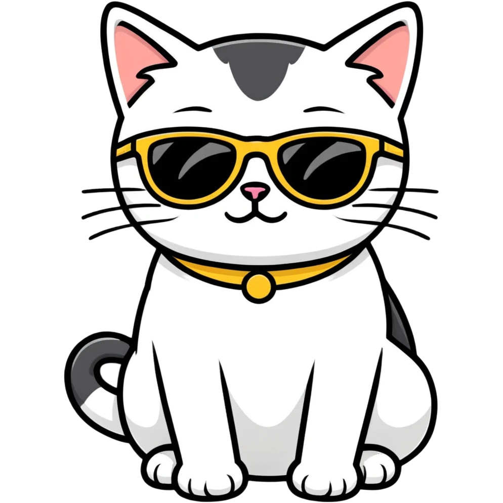 Cat with sunglasses emoji