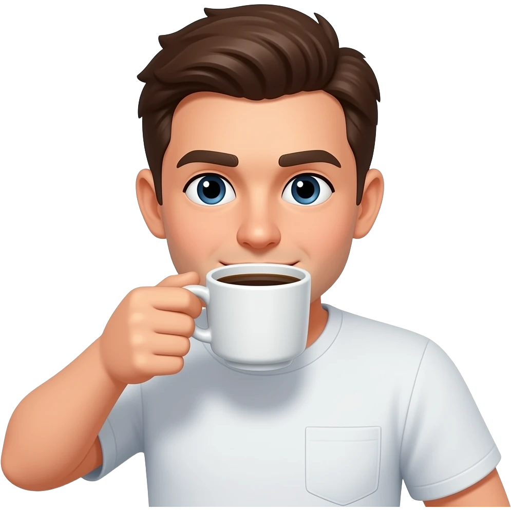 man drinking a coffee emoji