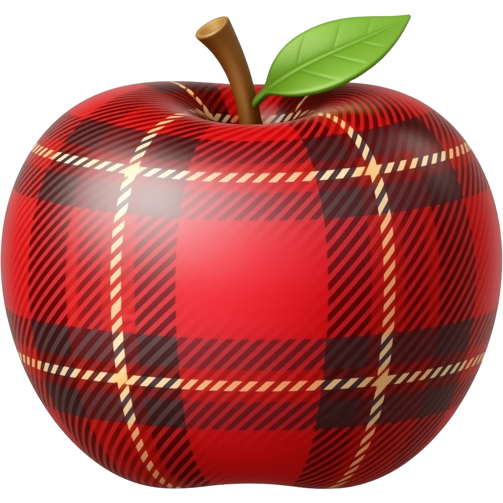 Plaid red apple emoji