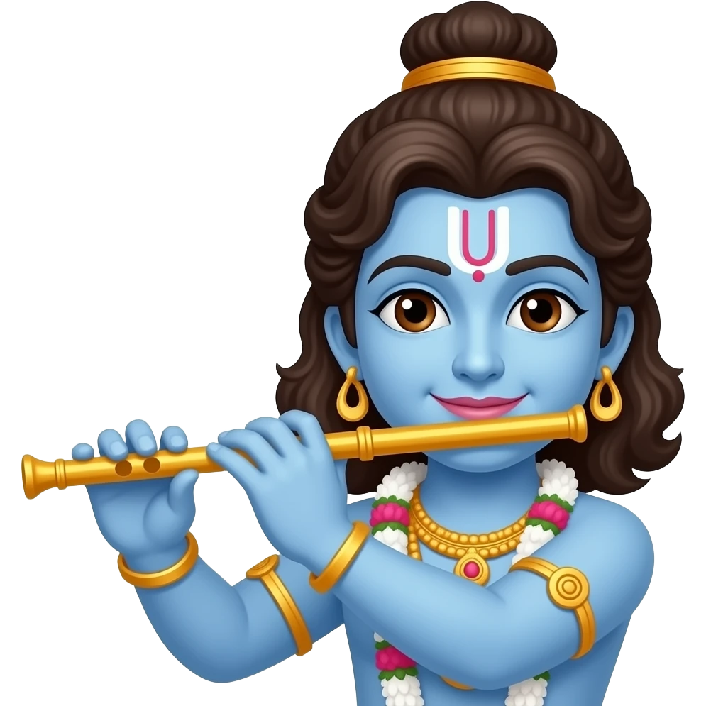 Lord sri krishna with only face and flute emoji